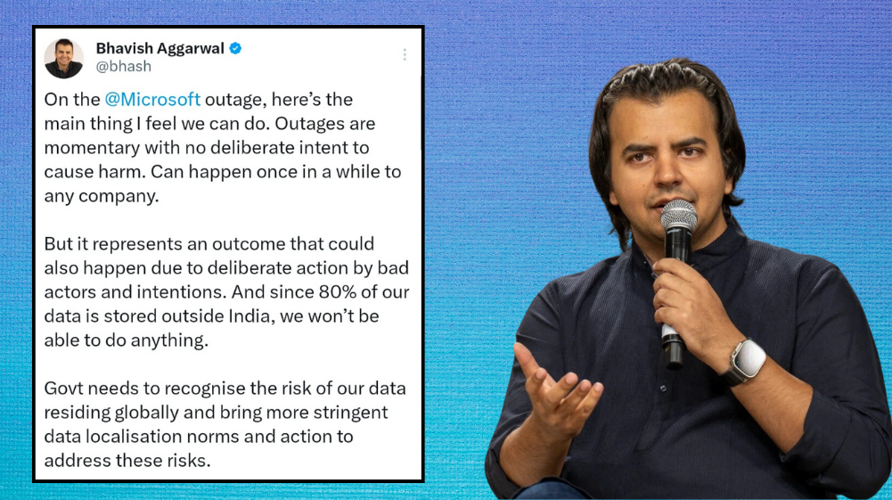 bhavish agarwal tweet on microsoft outage news