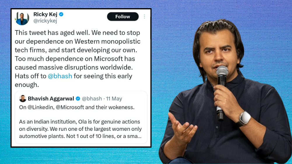 bhavish agarwal tweet on microsoft outage news