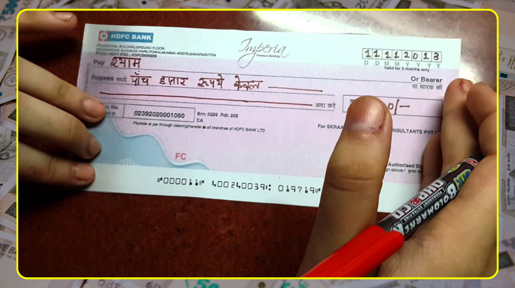 Bearer Cheque Example